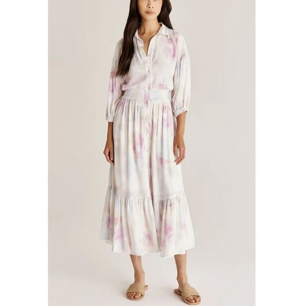 Z Supply Tanya Floral Maxi Dress Smocked Waist NWT M